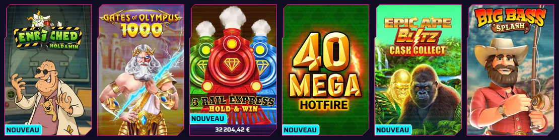 Les rubriques de jeu du site